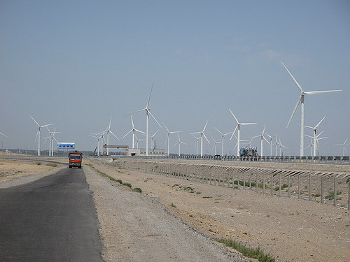 甘肅省有意成為世界最大的風力發電區。圖片來源：秀珍 徐