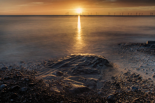 sunset beach rock sunrise long exposure surf sony norfolk pebbles caister