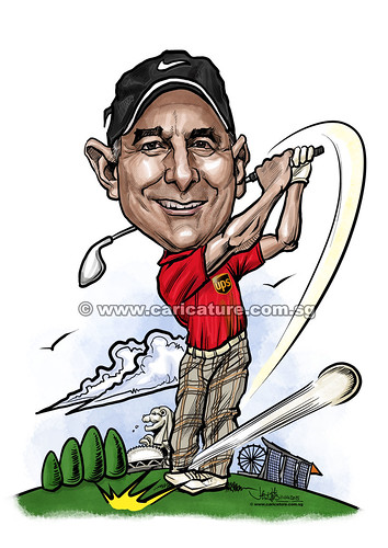 golfer boss digital caricature for UPS (watermarked)