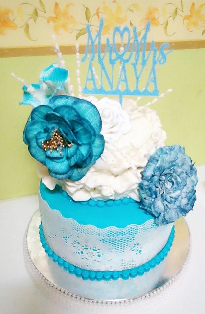 Aquatic Classic Flora Wedding Theme Cake by Evangeline Laguinday Orfano‎