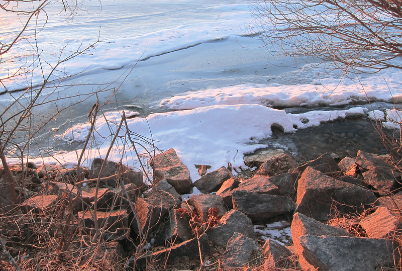 snow,  ice and rocks