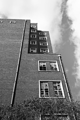 The old abandoned Rank Hovis Factory, Hull.  BW.