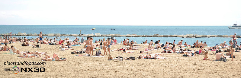 barcelona Playa de Sant Sebastià Beach panoramic