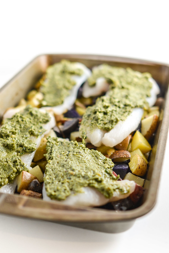 Ramp Pesto on Cod with Roasted Potatoes | Things I Made Today