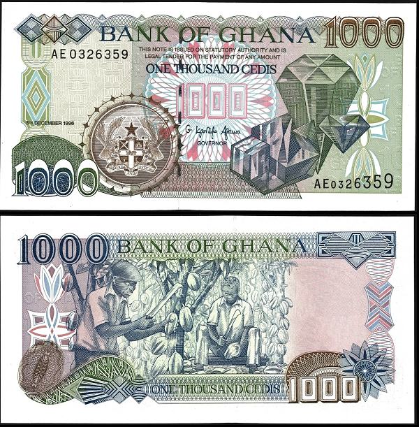 1000 Cedis Ghana 1996-2003, Pick 32