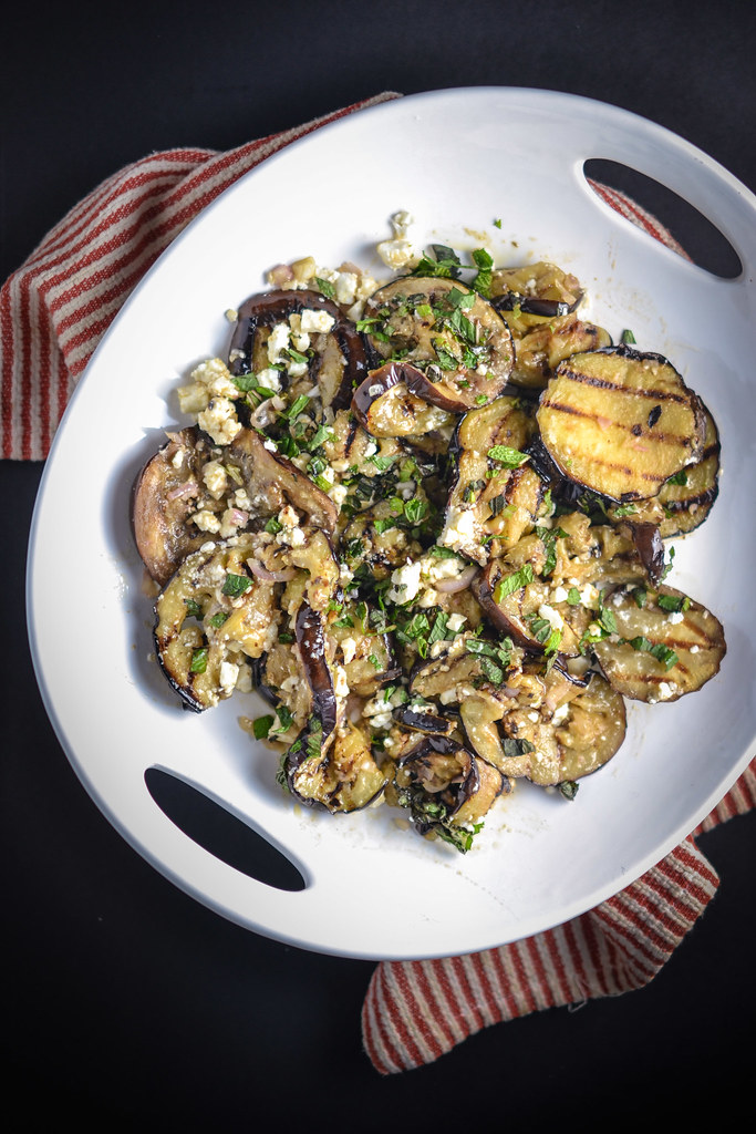 grilled eggplant with cumin vinaigrette and feta | things i made today