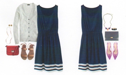 Kelsey Stripe Hem Fit & Flare Dress