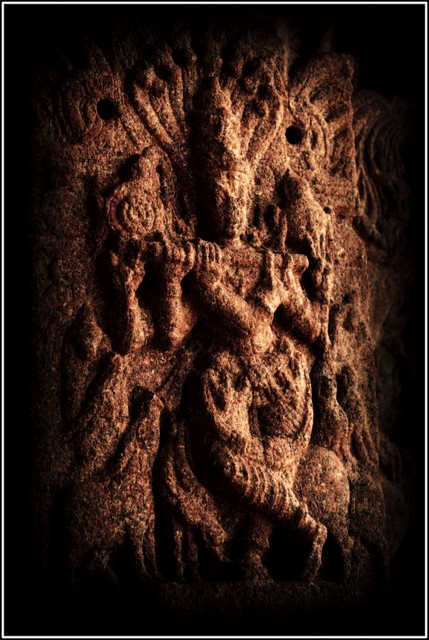 Krishna Idol Carved on the Entrnace of Channakeshava Temple-kaidala