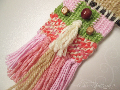 little pink and green weaving