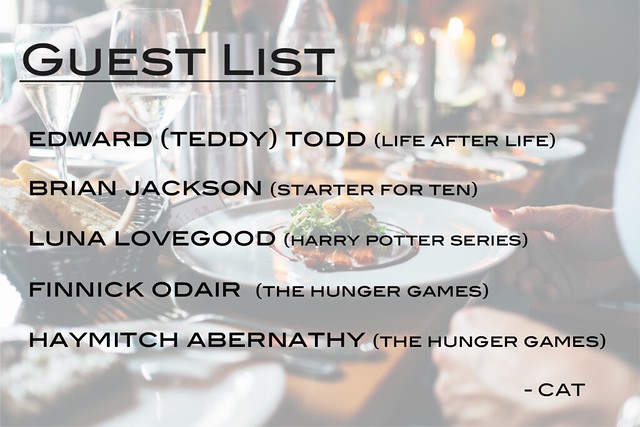 fictional dinner party guest list
