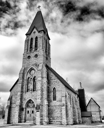 white ontario black church architecture rural catholic historic macton