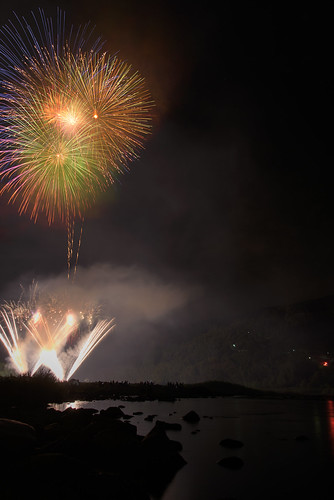 相楽郡 京都府 日本 jp kyoto japan fireworks 笠置 river 川 木津川 花火