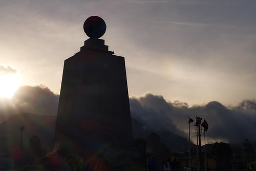 ecuador sky sunrise travel outdoor mist monument denkmal äquator koordinaten coordinates line