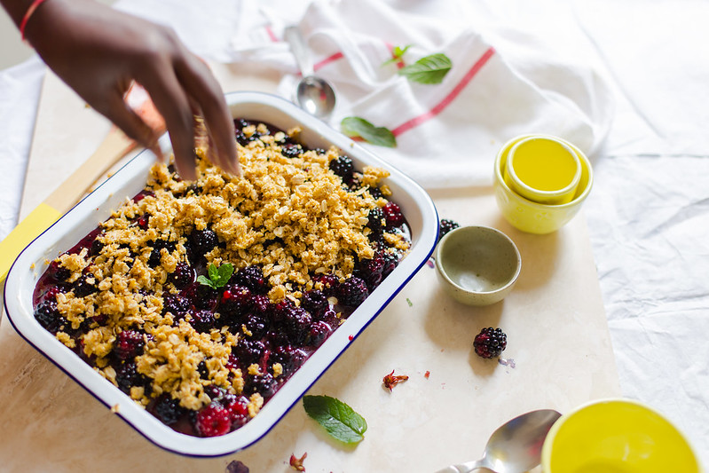 Blackberry Mint Crumble with Cornmeal