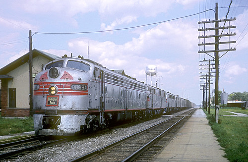 cbq e9 burlington railroad emd locomotive galva zephyr train chz 9989a pole