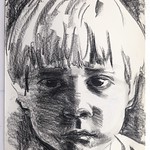 Portrait - Edward; charcoal on paper, 22 x 30, 1996