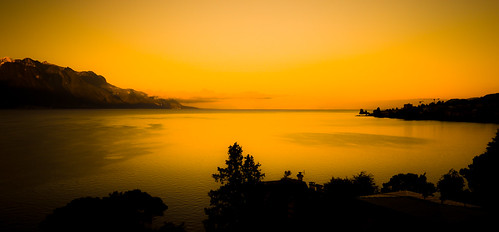 light sunset sky lake yellow switzerland nikon lakegeneva montreux d5000