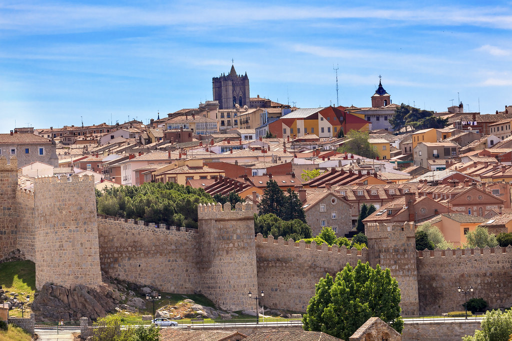 Avila Castle murs vieille ville médiévale de Castilla, Espagne