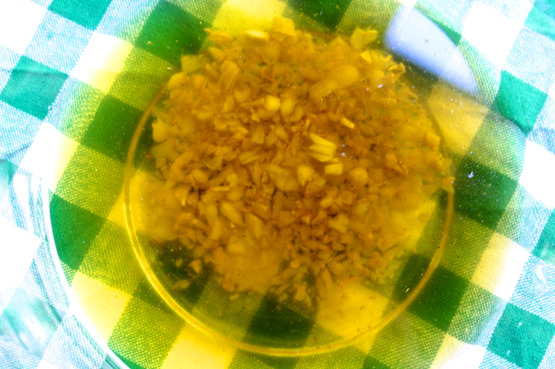 Charred Cauliflower & Shishitos in Loaded Olive Oil