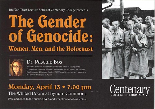 Centenary College: Pascale Bos on genocide and gender