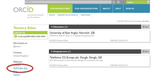 ORCID Profile for Terence Eden