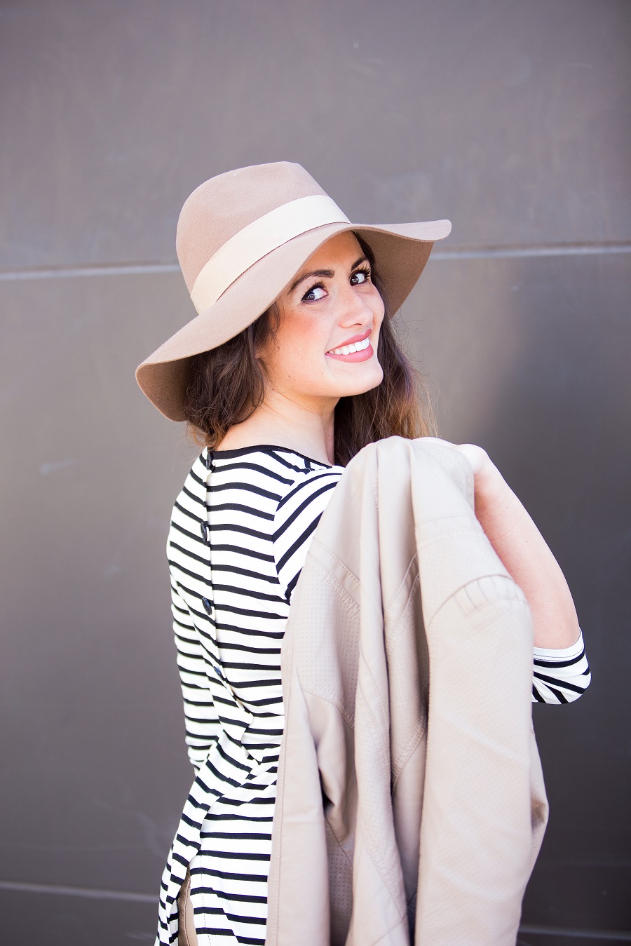 Shades of Tan with a Pop of Stripes | Dearest Lou