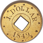 1849 pattern gold dollar Judd-115 obverse