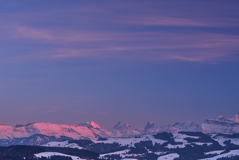 Mountains at dusk - Langnau