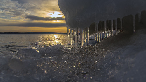 ice sunrise lakemichigan leelanauconichigan