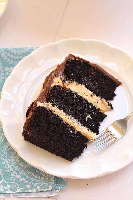 Dark Chocolate Salted Caramel Layer Cake