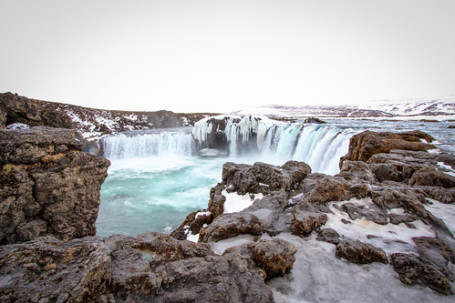 snow mountains ice nature landscape waterfall iceland view northeast godafoss