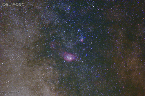 astronomía astrofotografia astrofotodslr astrofotografiadslr víaláctea m8 m20 nebulosa lxd75 tamron70300mm canon1100d cieloprofundo nebulosatrifida nebulosadelalaguna messier8 messier20 astronomy