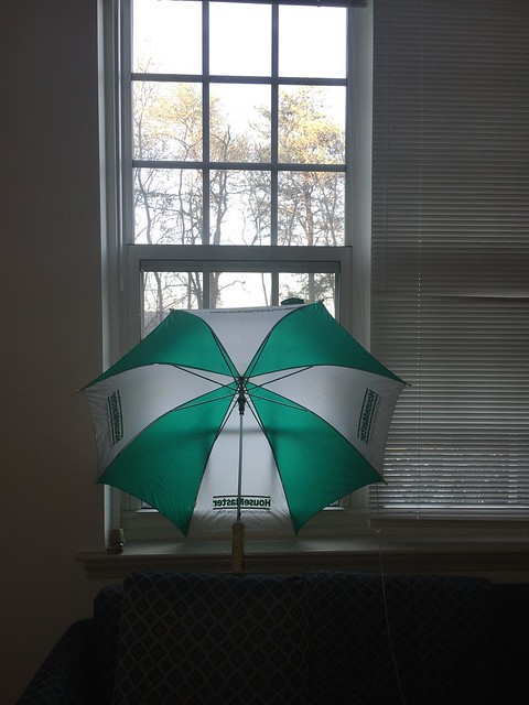 An umbrella doing the blinds job