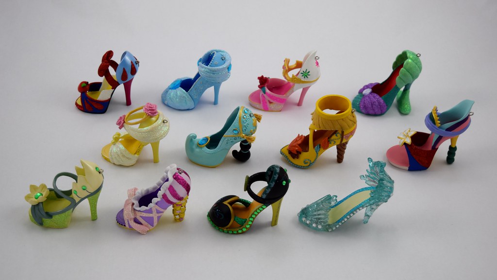 Disney Parks Princess Shoe Ornaments Complete Collection
