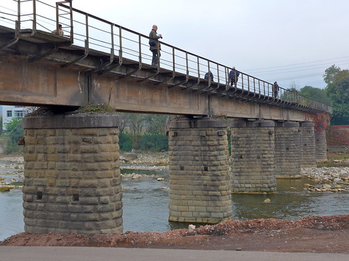 china railroad bridge november train river asia rail trains sichuan railways narrowgauge 2014 rongshan