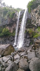 Jeongbang Falls. Falls directly into the ocean