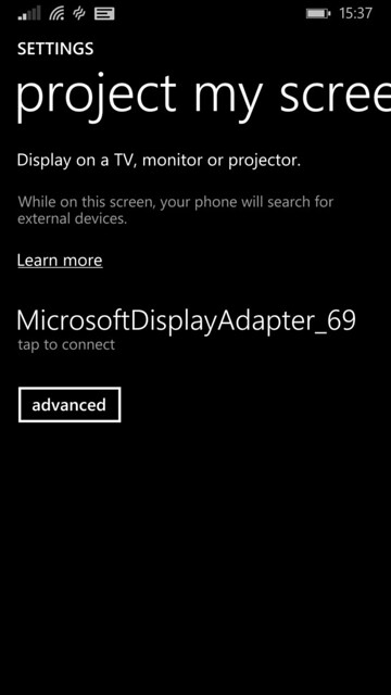Microsoft Wireless Display Adapter - Windows Phone - Project My Screen