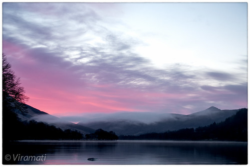 pink sunrise dawn scotland lochvoil