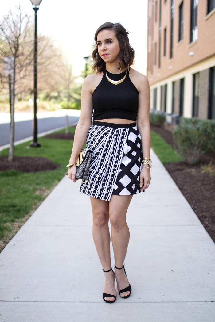aviza style. a viza style. andrea viza. fashion blogger. dc blogger. spring style. outfit. crop top. target collaboration. black white outfit. monochrome outfit. 9