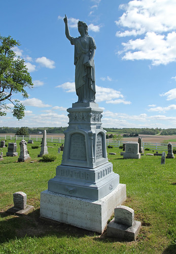 county blue trees ohio sky monument cemetery grave field grass statue clouds forest fence landscape book view scenic headstones places farmland historic mount national tabor hunter salem champaign register ornate tombstones gravestones moraine hilltop township zinc drapery nrhp