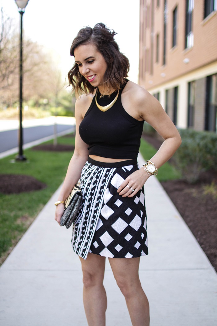 aviza style. a viza style. andrea viza. fashion blogger. dc blogger. spring style. outfit. crop top. target collaboration. black white outfit. monochrome outfit. 7