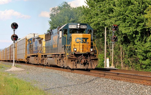 csx conrail cccstl bigfour railroad newyorkcentral nyc railway greenwichsubdivision newlondon ohio emd sd50 8616 vehicle train ghead signal