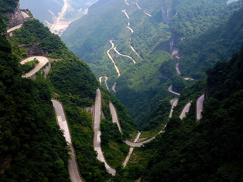 china road berg dangerous asia carretera curves perspective winding montaña mountian curvas tianmen peligroso serpenteante