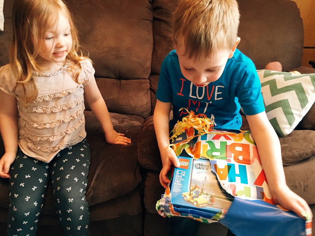 Titus Open His Birthday Present from Papa and Nana (4/18/15)