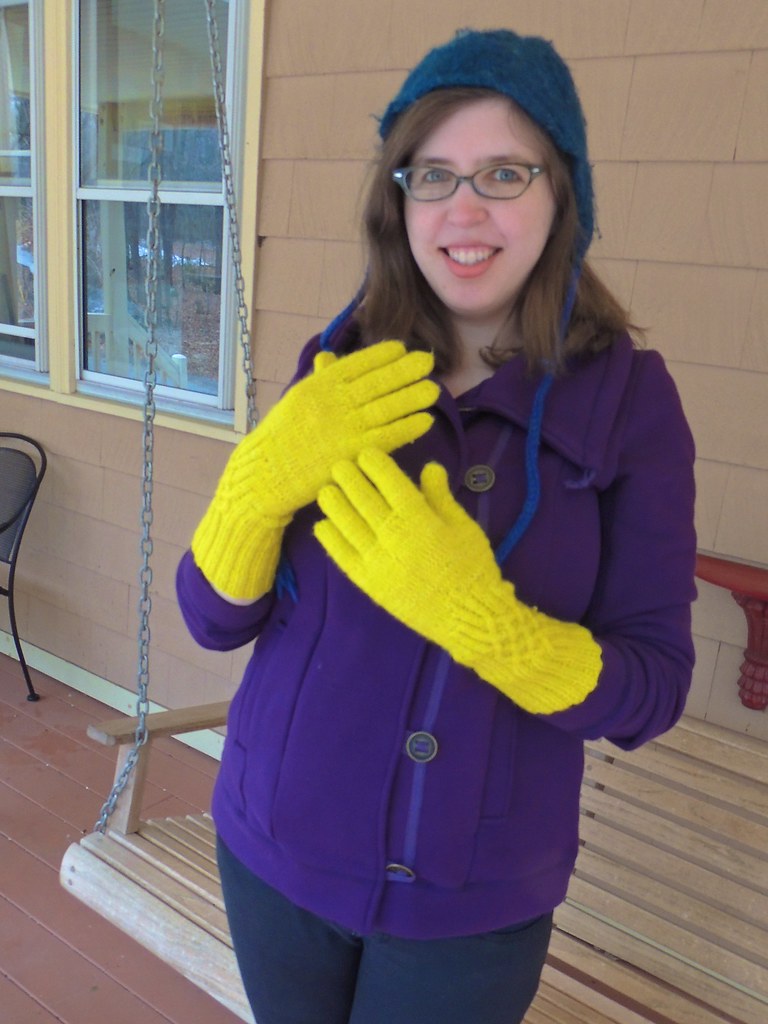 Chartreuse Knotty Gloves