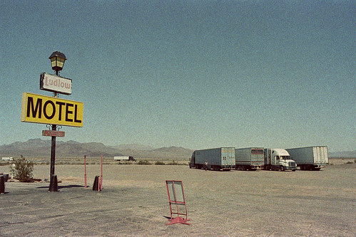california road west color sign yellow analog america truck landscape route66 nikon desert 28mm grain wide motel wideangle icon ishootfilm 66 ludlow truckstop route stop american highdesert mojave americana kicks trucks lonely interstate 100 analogue grainy roadside nikkor desolate grainisgood vacancy coolscan manualfocus golfball i40 typology mojavedesert implosion middleofnowhere emulsion motherroad us66 f3hp 28mmf28ais adox eyetwist getyourkicksonroute66 f3t theicon filmexif filmtagger eyetwistkevinballuff colorimplosion