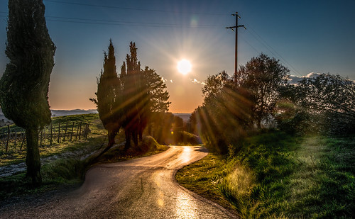road italien landscape solar melting outdoor flare sunburst toscana sunrays liquify montaione