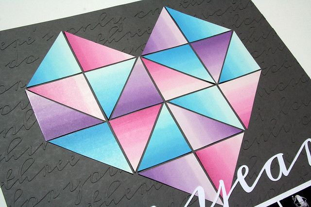 Ten Years Geometric Heart Layout with Dip-Dyed Ombre Tags | shirley shirley bo birley Blog