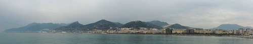 city sea italy panorama mountains buildings coast march campania harbour amalfi salerno 180degrees 2015