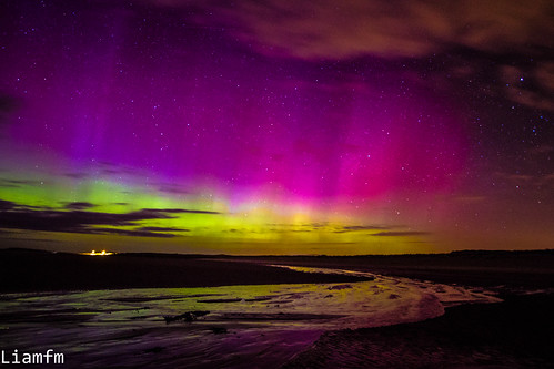 glorious  aurora at Magheraclogher Beach,